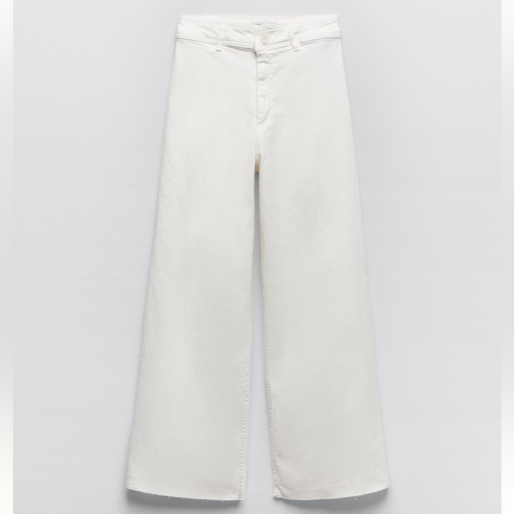 Zara Marine Straight White Jeans